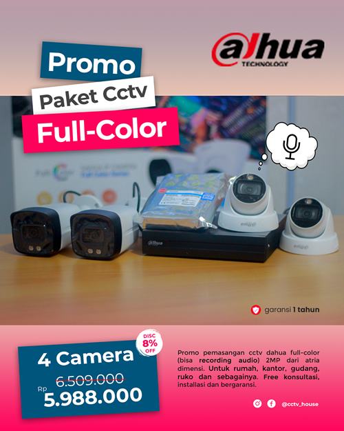 Paket Full-color Dahua 4 Camera